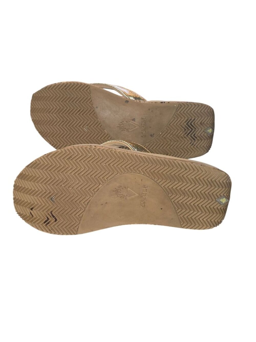 Volatile Neville Women's Gold Wedge Cork Sandals Size 9 - Picture 7 of 9